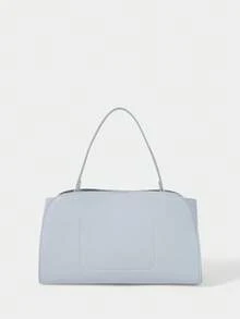 SHECARRY Bolso de mano para damas, elegante y exquisito para vacaciones, trabajo y viajes, de gran capacidad, con correa de hombro ajustable y detalles metálicos - Azul claro - Ver 3
