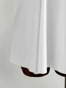 Sunspun Đầm ngắn gợi cảm hở lưng, dây buộc nơ, khoét eo, màu trơn, kiểu dáng ôm sát, thích hợp cho kỳ nghỉ. - trắng - Xem 4