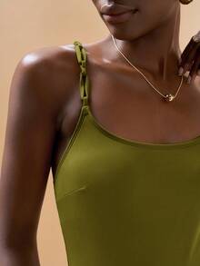 Zivah 优雅绿色军绿色连体泳衣，适合女士休闲海滩度假 - 綠色 - 查看 3