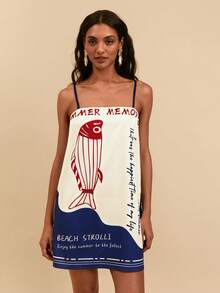 Travachic Vestido de vacaciones con tirantes sueltos y estampado de peces para mujer, estilo bohemio, occidental, con estampado tropical de loro, adecuado para vacaciones de verano, vestidos de verano, conjuntos de verano, vestidos de verano para mujer, atuendos de playa para mujer, atuendos de vacaciones de playa para mujer, atuendos de vacaciones para mujer, vestidos casuales para mujer, nuevos lanzamientos de verano 2026 - Multicolor - Ver 4