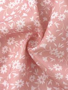SHEIN SunnyBelle 大码女式休闲碎花短袖连衣裙 - 淺粉色 - 查看 4