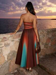 SHEIN LUNE Đầm thời trang nữ dáng suông, khoét eo, gợi cảm, quyến rũ, tinh tế, trẻ trung, thanh lịch, thích hợp cho đi chơi hàng ngày, đi nghỉ mát, dự tiệc, mùa xuân/hè. - Nhiều màu - Xem 2