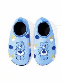 SHEIN X Care Bears 幼兒與兒童戶外運動休閒時尚防滑水鞋，舒適透氣可愛卡通圖案沙灘鞋，男孩女孩通用 - 藍色 - 查看 7