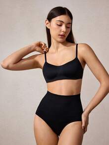 Veilyse 無縫無線胸罩，薄款透氣露背胸罩女款，柔軟舒適無墊胸罩，適合小胸，夏季度假理想之選 - 黑色 - 查看 4