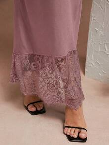 L'Amorae BOTTOM LACE DETAIL PENCIL SKIRT - Pink - View 2