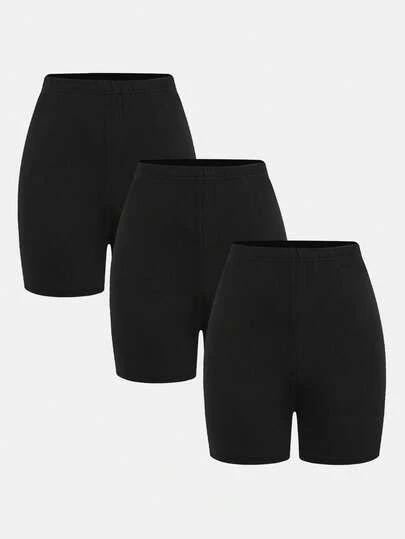 Girlism 3件套少女黑色休闲/家居/百搭/运动紧身裤、骑行短裤、多功能九分裤，买一送三