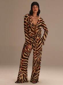 Athîral 女士时尚印花上衣和裤子两件套，夏季 - 彩色 - 查看 3