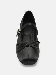 Bholvia Giày bệt Mary Jane bằng satin kiểu mới mùa thu 2025 dành cho nữ, có nơ, màu đen. - màu đen - Xem 6