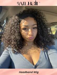 Density Pro 200% Density Kinky Curly Headband Bob Wigs Human Hair Curly Wig Machine Made Put On And Go Glueles Wigs For Daily Use - SNatural - View 18