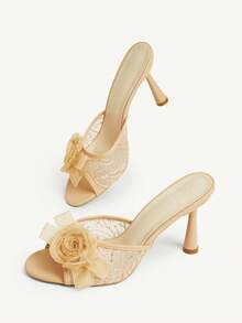 CUCCOO CHICEST Women Shoes Autumn New Hanako Round Toe High Heel Sandals - Apricot - View 3