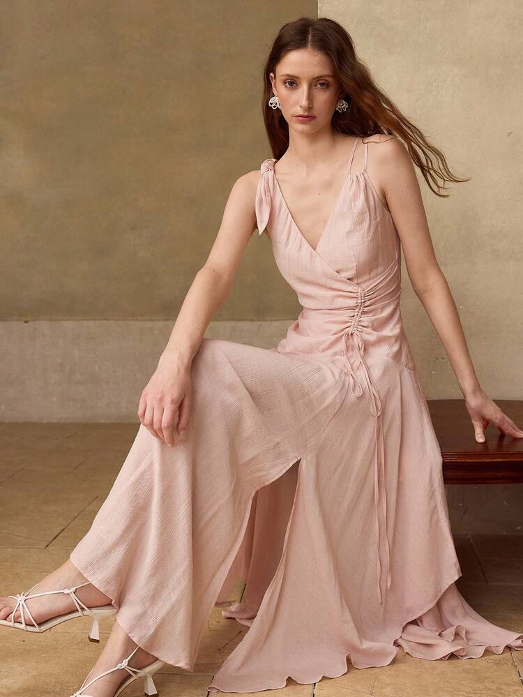 WOMEN'S DRAWSTRING ASYMMETRICAL A-LINE ELEGANT DRESS