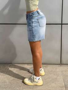 StreetHx Women's Fashionable Casual Versatile Denim Shorts, Summer - Light Wash - View 6