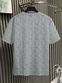 EGENSIO Camiseta de manga corta de cuello redondo casual para uso diario para hombres - Gris - Ver 2