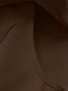 Franclia 女士优雅法式圆领收腰连体裤，冬季休闲束腰装 - 棕色 - 查看 4