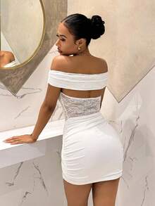 Slaydiva Mùa xuân mới, Lễ hội âm nhạc mùa xuân và mùa hè, Ngày lễ tình nhân, Lễ Phục sinh, Mùa cưới, Mùa lễ hội, Phong cách thường ngày và thanh lịch, Đi làm, Mặc hàng ngày, Trang phục công sở, Kỳ nghỉ, Tiệc tùng, Du thuyền, Tiệc tùng, Cơ bản, Hẹn hò hàng ngày, Một cổ, Hở vai, Phối ren, Vải dệt kim, Thiết kế xuyên thấu eo, Hở lưng, Xếp ly bên hông, Thiết kế xếp nếp eo, Váy trắng, Váy ngắn nữ -Z - trắng - Xem 3