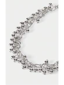 Noxbound Bracelets en argent sterling 925 plaqué, breloques, chaîne de perles. Bracelet de raisin mode mignon et agréable pour femmes. Bijoux de mariage - argent - Voir 3