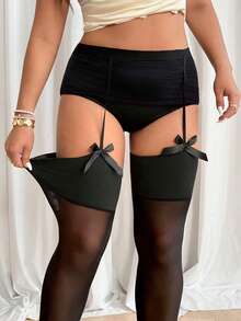 GalTyme Plus Size Women's Butterfly Decor Sexy Leggings, Suitable For Spring And Summer - Black - View 7