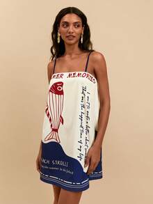 Travachic Vestido de vacaciones con tirantes sueltos y estampado de peces para mujer, estilo bohemio, occidental, con estampado tropical de loro, adecuado para vacaciones de verano, vestidos de verano, conjuntos de verano, vestidos de verano para mujer, atuendos de playa para mujer, atuendos de vacaciones de playa para mujer, atuendos de vacaciones para mujer, vestidos casuales para mujer, nuevos lanzamientos de verano 2026 - Multicolor - Ver 6