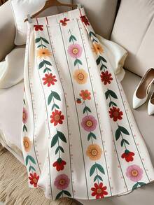 Franclia 女士新款优雅性感办公室休闲海滩通勤浪漫派对生日音乐会情人节嘉年华连衣裙，女士夏季新款印花长裙，女士沙滩装，女士夏季半身裙，女士夏季套装，沙滩装，休闲装，长裙，女士度假装 - 彩色 - 查看 3