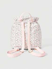 ROMWE Kawaii Large Capacity Fashionable And Versatile Canvas Backpack, School Backpack , Pink - Pink - View 4