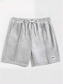 Manfinity Unisex Men's Casual Loose Shorts, Standard Size, Gray Plain - Grey - View 6