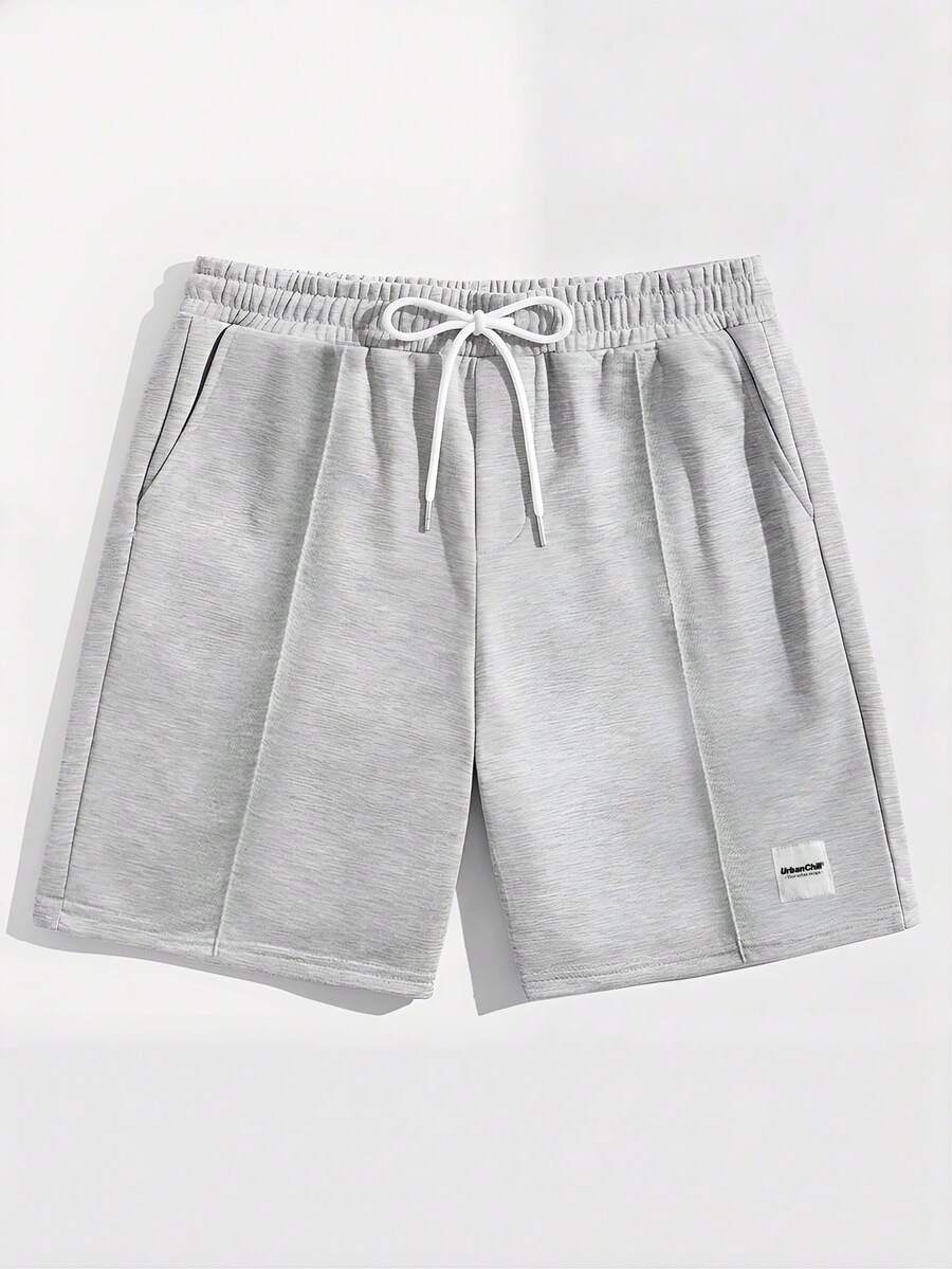 Manfinity Unisex 男士休闲宽松短裤，标准尺码，灰色纯色 - 灰色 - 查看 1