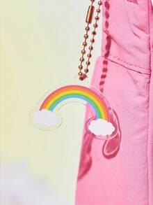 SHEIN X Care Bears 1 件装卡通图案印花装饰斜挎包，斜挎包，小包，适合旅行、通勤、外出等，适合学生、男女，图案为欢呼熊、分享熊 - 粉色 - View 6