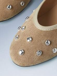 CUCCOO GRLICON 女士，带扣尖头，装饰，平底鞋 - 卡其色 - 查看 4