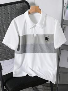 Vacaura 1件装青少年男童时尚柔软舒适Polo衫，适合夏季郊游、摄影、运动、上学及各种场合。百搭休闲短袖Polo衫，青少年男孩必备。 - 白色 - 查看 8