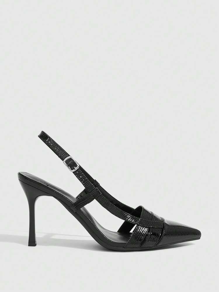 CUCCOO SZL Women's Pointed Toe Buckle Design Fashionable High Heels, Versatile For Daily Wear