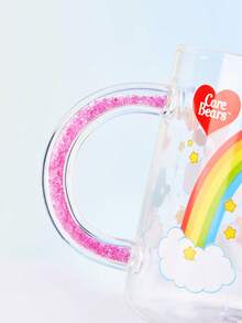SHEIN X Care Bears 1个17.6盎司/520毫升可爱卡通图案印花亮面手柄装饰硼硅酸盐玻璃杯，耐冷耐热，适用于牛奶、果汁、咖啡等。 - 無色 - 查看 7