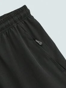 Modcrash Men's Anti-Lost Zipper Pocket Drawstring Waistband Sports Shorts With Unique Design , Retro American, Unisex, Relaxed Fit Summer Outfits – Suitable For Everyday Wear And Summer Holiday Outfits. - Dark Grey - View 5