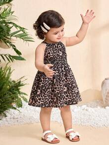 Travachic KIDS Đầm không tay họa tiết da báo dễ thương cho bé gái mùa hè, bộ đồ đôi mẹ và bé (2 món bán riêng) - Nhiều màu - Xem 3