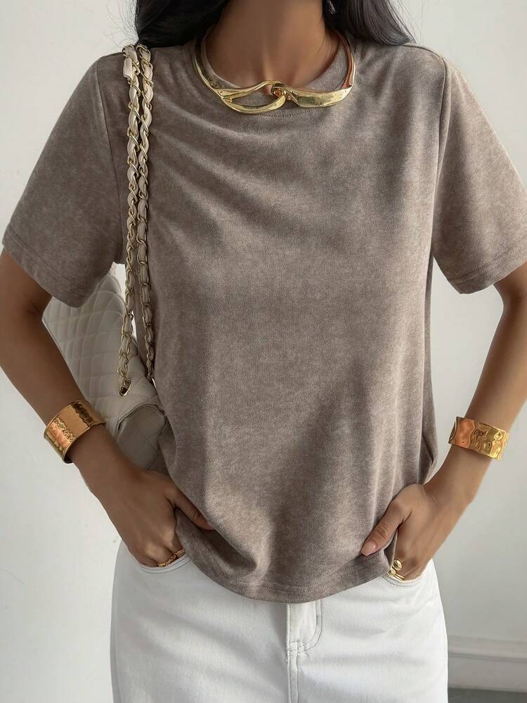 Women's Summer Round Neck Loose Tie-Dye Casual Short Sleeve T-Shirt