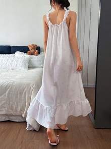 Áo ngủ nữ mềm mại, thân thiện với da, họa tiết cây dừa sọc hồng. - Màu Hồng baby - Xem 2