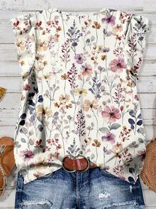 SHEIN LUNE Women's Casual Floral Print Shirt, Suitable For Summer,Summer Top - Multicolor - View 3