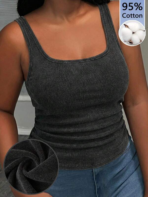 Slaydiva Lässiges Grundlagen Crinkle strukturiertes Racerback ärmelloses tiefes U-Ausschnitt seitlich gerafftes weißes Camisole und Trägershirt in Große Größen, Musikfestival, Y2K