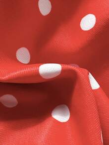 Swim Mod 两件式花卉印花网纱饰边挂脖比基尼套装，性感泳衣 - 紅色 - 查看 4