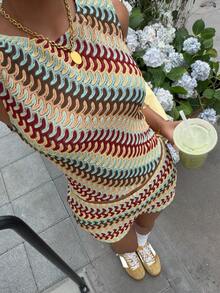 Muchica 条纹针织女装套装 - 彩色 - 查看 3