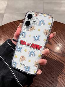 TOM & JERRY X SHEIN Desain Kartun Tom and Jerry, Casing Ponsel Transparan untuk Perlindungan Benturan, Kompatibel dengan iPhone 11/12/13/14/15/16 Pro Max, Unisex, Cocok sebagai Hadiah Liburan. - MultiWarna - View 4