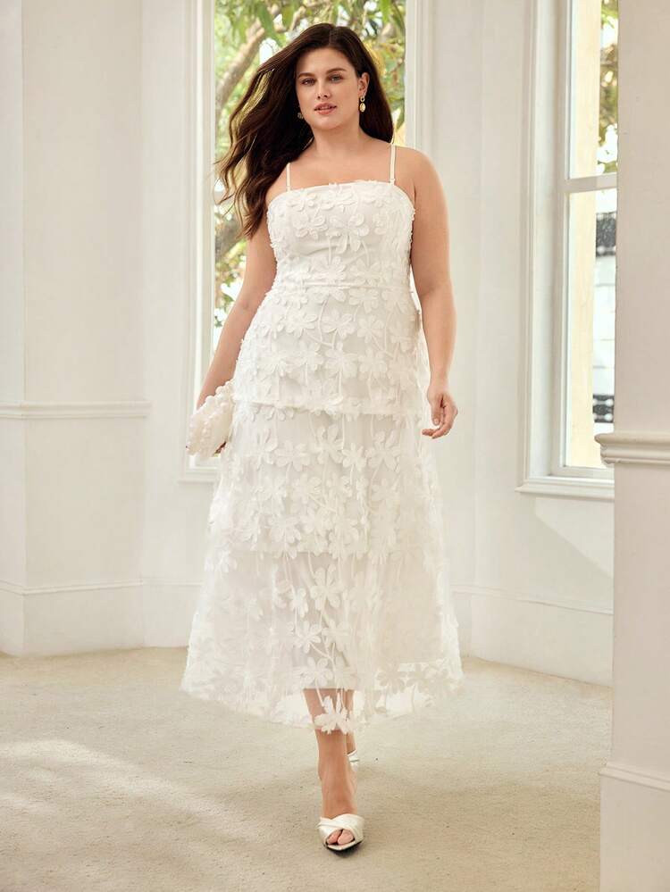 PLUS SIZE APPLIQUES CAMI DRESS