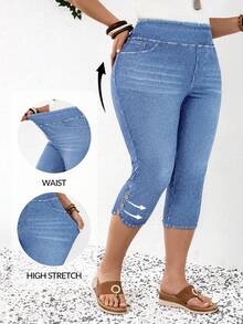EMERY ROSE Mature Denim Quần jean denim dài đến mắt cá chân 7/8, kiểu dáng thường ngày, đa năng, phù hợp cho nữ, dành cho các dịp đặc biệt. - Rửa nhẹ - Xem 1