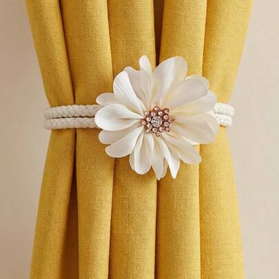 Cirelle 1 Piece Of Linen Flower Ties For Curtains, Adjustable Ribbon, Multi-Functional Binding Tool, Lightweight, Available In Various Colors, Suitable For Home Decoration, Party Setup, Gift Packaging, Travel Accessories, Room Decoration. It Is An Ideal Choice For Holiday Gifts, Party Giveaways, Valentine's Day Gifts, Suitable For Adults, Men, Women, Family And Friends To Use.