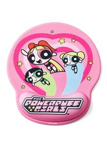 THE POWERPUFF GIRLS X SHEIN 飞天小女警卡通护腕鼠标垫，粉色爱心星款，防滑舒适办公游戏桌垫 - 查看 4
