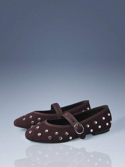 CUCCOO GRLICON Ladies, Buckle Spikes, Trim, Flats 2000s Style