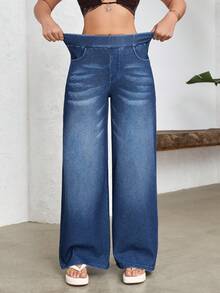 Flexra Women's Casual Versatile Everyday Pocket Flare Leg Jeans - Blue - View 4