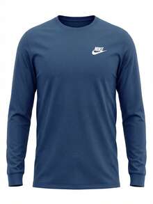 Sportswear Club Men's Long Sleeve Shirt Court Blue - Blue - View 1