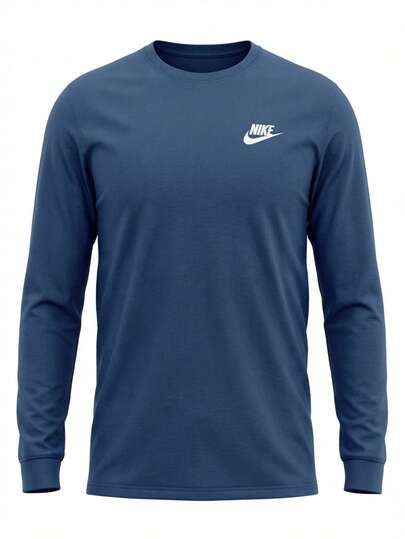Nike Sportswear Club Men's Long Sleeve Shirt Court Blue
