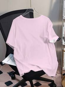 HARRY POTTER X SHEIN Plus Size Women Summer Casual Everyday Commute Letter Print Loose Fit T-Shirt - White - View 2