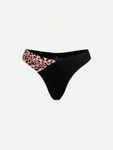Bella Beso 5pcs/Pack Seamless Scallop Design Women Underwear, Comfortable Contrast Color Thong Panties, Leopard Print & Silk-Like Fabric, Suitable For All Seasons And Daily Wear - Multicolor - View 11